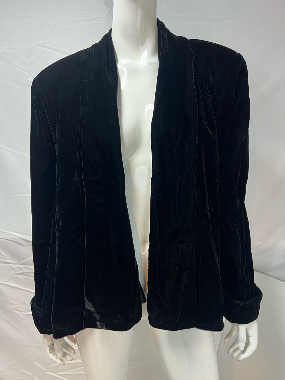 Scott McClintock Vintage Women's S Black Velvet Oversized Coat Blazer Jacket